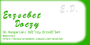 erzsebet doczy business card